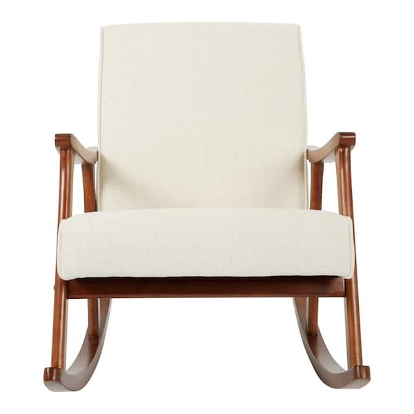 OSP Home Furnishings Gainsborough Linen Medium with Espresso Rocker