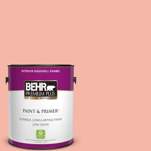 BEHR PREMIUM PLUS 1 gal. #P180-3 Pink Mimosa Eggshell Enamel Low Odor Interior Paint & Primer