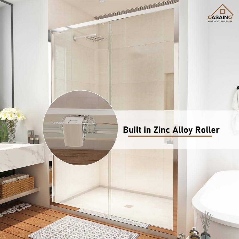 Chrome 48" x 72" Framed Single Sliding Shower Door