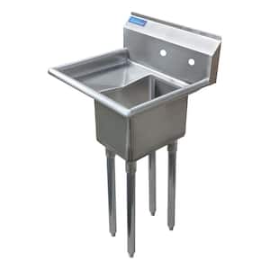 20 in. x 20 in. Stainless Steel One Compartment Utility Sink with Left Drainboard. NO Faucet