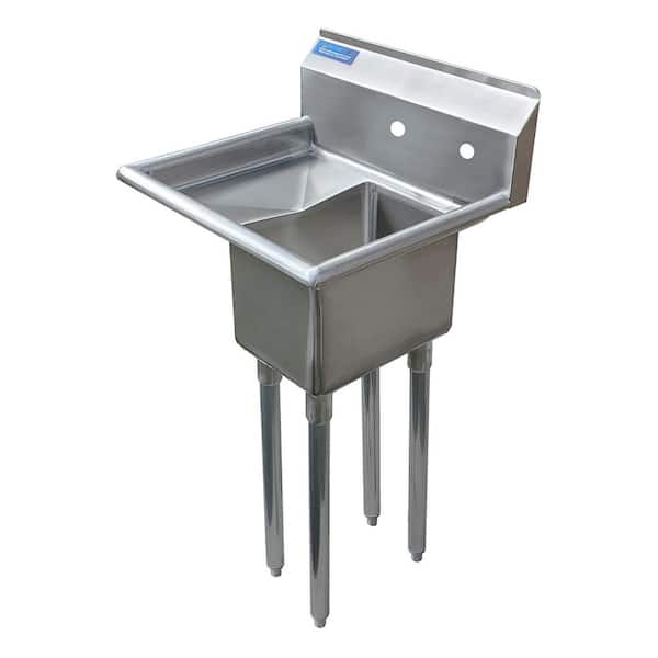 AMGOOD 20 in. x 20 in. Stainless Steel One Compartment Utility Sink with Left Drainboard. NO Faucet