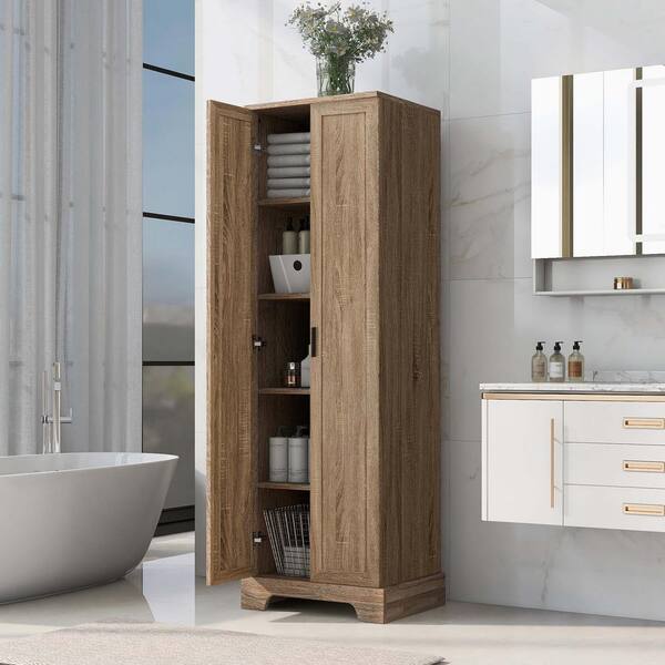 2-Door Freestanding Bathroom Cabinet with Drawer and Adjustable