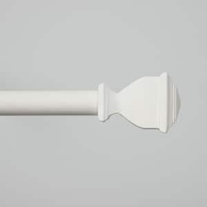 Napoleon 66 in. - 120 in. Adjustable 1 in. Single Curtain Rod Kit in Matte White with Finial