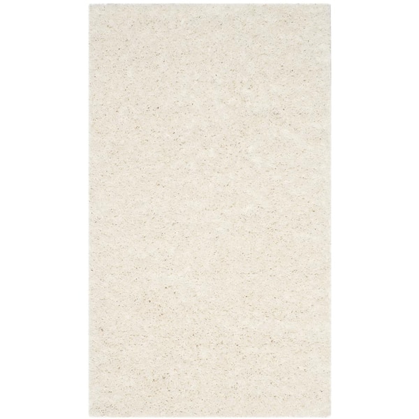 SAFAVIEH Athens Shag White Doormat 3 ft. x 5 ft. Solid Area Rug
