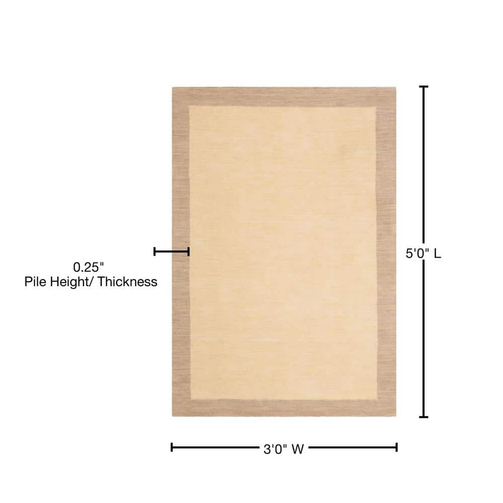 Ivory Wool Hand-Knotted Reversible 3' x 5' Area Rug