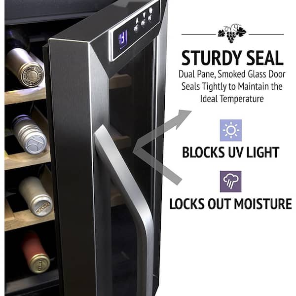 Ivation Cellar Cooling Unit Wine Fridge in Stainless Steel (28 Bottles)  IVFWCC281WSS - The Home Depot