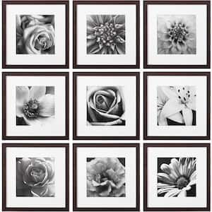 12 in. x 12 in. Walnut Picture Frame (Set of 9)