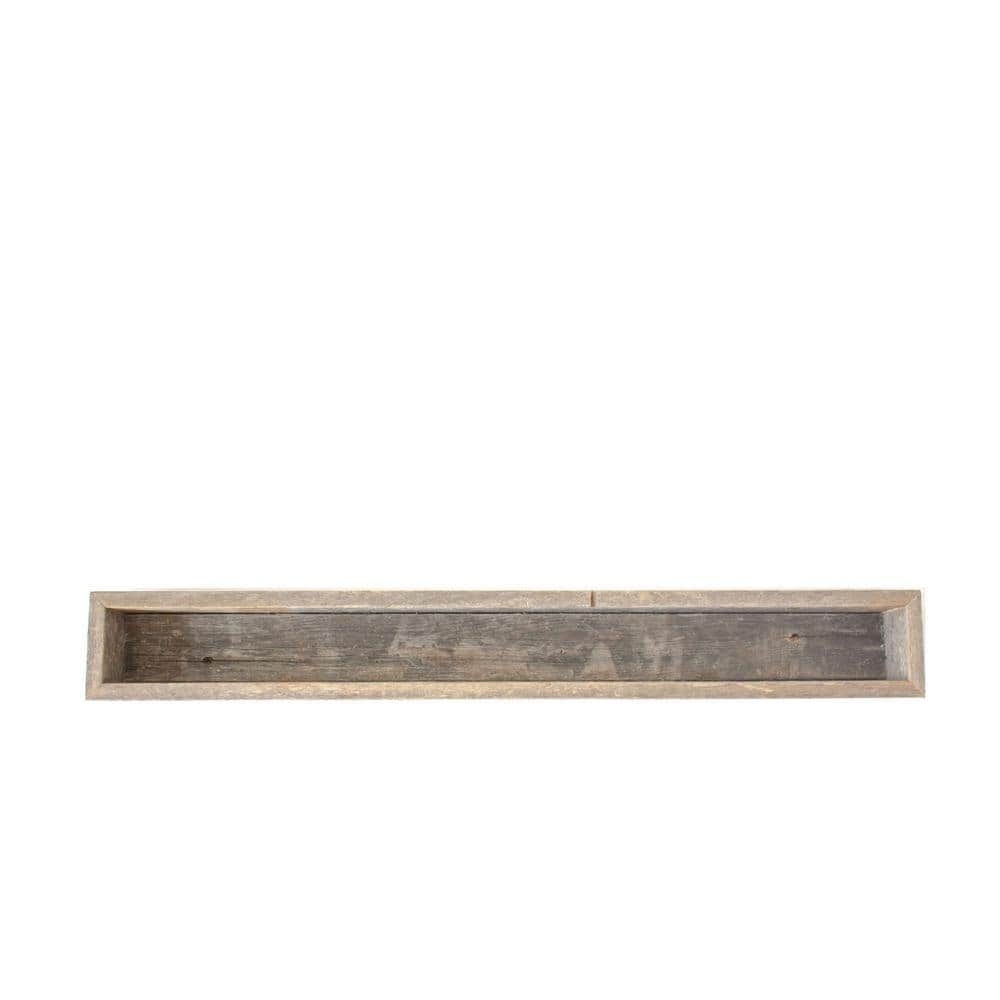 Rustic Farmhouse 35.5" Weathered Gray Reclaimed Wood Decorative Display Box