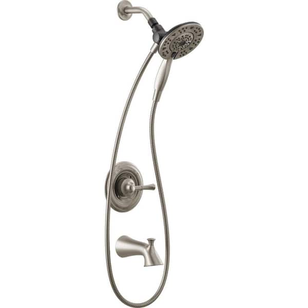 Delta Chamberlain In2ition Single-Handle 4-Spray Tub and Shower Faucet in SpotShield Brushed Nickel (Valve Included)