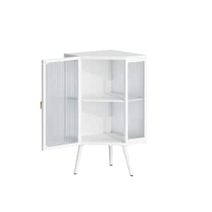 22.25 in. W x 16.54 in. D x 31.5 in. H White Linen Cabinet with Tempered Glass Door and Adjustable Shelf