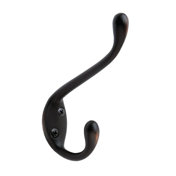 Amerock 25 lb. Oil-Rubbed Bronze Large Double Coat and Hat Hook