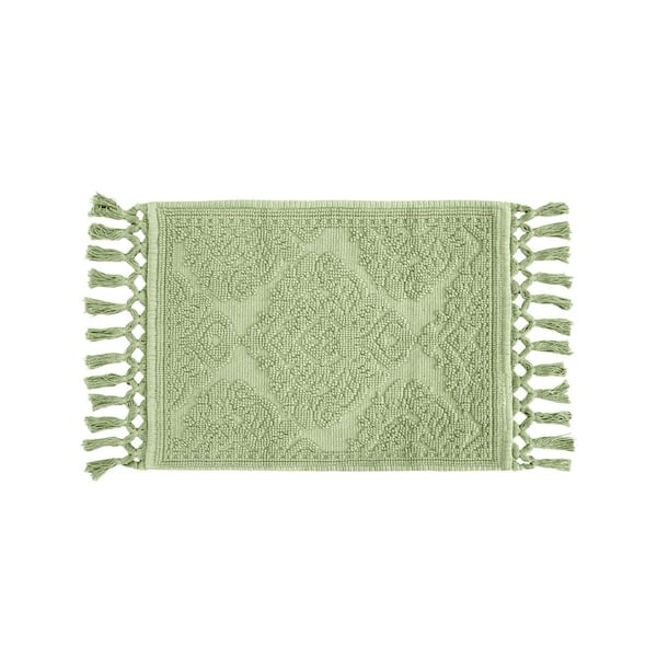Jean Pierre Ricardo Cotton Fringe 27 in. x 52 in. Bath Rug in Sage Green  YMB022724 - The Home Depot