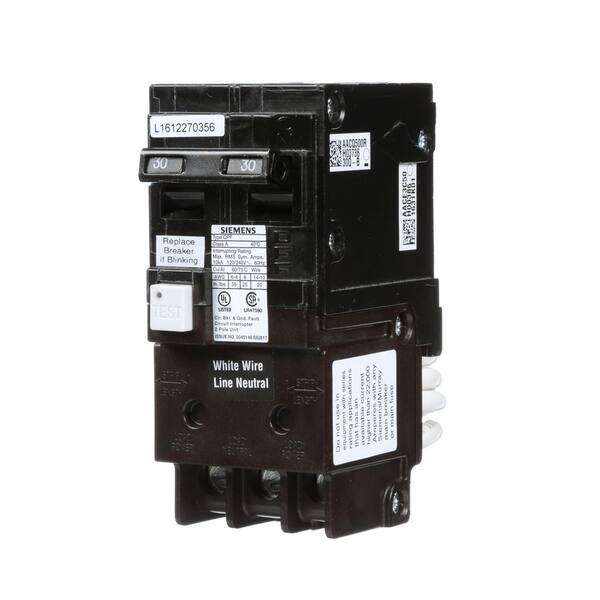 Siemens 30 Amp Double Pole Type QPF2 GFCI Circuit Breaker US2:QF230AP ...