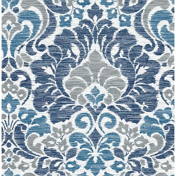 Brewster Nyssa Blue Leaves Blue Wallpaper Sample 2904-25682SAM - The Home  Depot