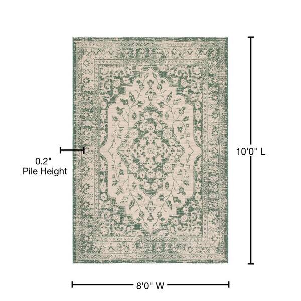 Black Floral Medallion Indoor/Outdoor Area Rug