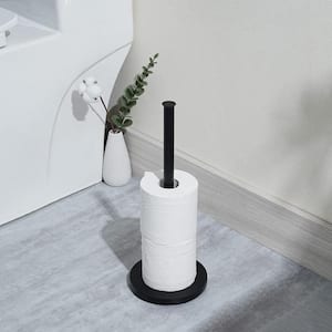 Techvida Bathroom Tissue Paper Roll Stand, Toilet Paper Roll Storage Holder,  Free-Standing Toilet Paper Holder & Dispenser, Black 