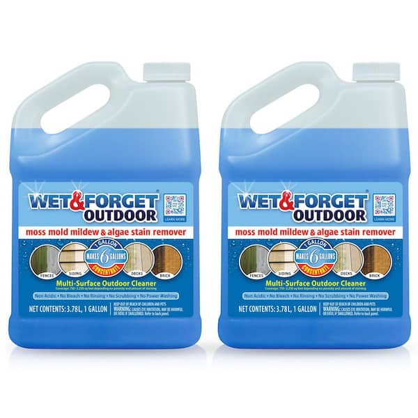 1 Gallon Concentrate Outdoor Cleaner Moss Mold Mildew and Algae Stain Remover (2-Pack)