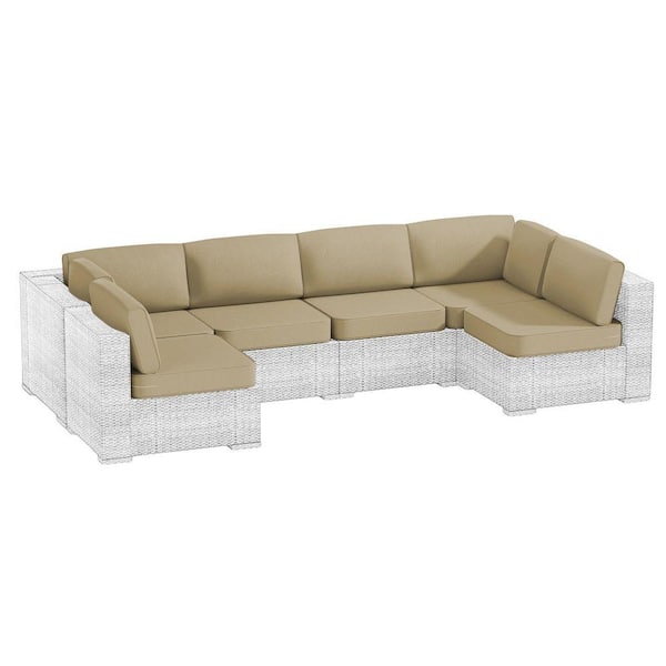 Outdoor Replacement Cushions, 14-Piece Couch Cushions Patio Sofa Cushions for Patio 6 Seat Sectional Cushion