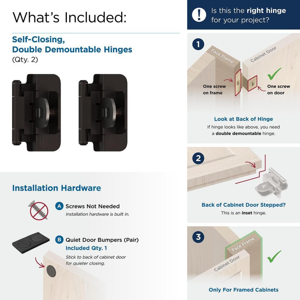 Oil Rubbed Bronze 105-Degree Inset Cabinet Hinge