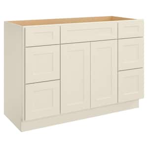 48 in.W X 21 in.D X 34.5 in.H Bath Vanity Cabinet without Top in Shaker Antique White
