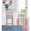Linon Home Decor Keira 37 in. H Graywash High Back Wood Counter Height Bar Stool with Fabric Seat THD04634