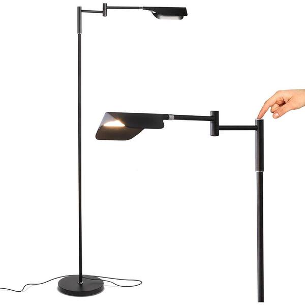 Brightech Leaf 53 In Black Led Floor, Pharmacy Floor Lamp With Adjustable Arm And Shade