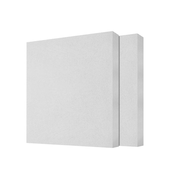 Wellco 1 in. x 24 in. x 24 in. White Sound Absorbing Acoustic Panels for Office, Studio, Home Theatre, Wall, Ceiling(2-Pack)