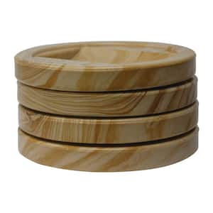 2-1/4 in. Wood Grain Non-Slip Furniture Cups for Bed Frame Casters (4-Pack)