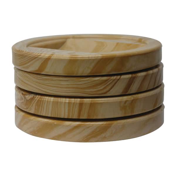 Everbilt 2-1/4 in. Wood Grain Non-Slip Furniture Cups for Bed Frame Casters (4-Pack)