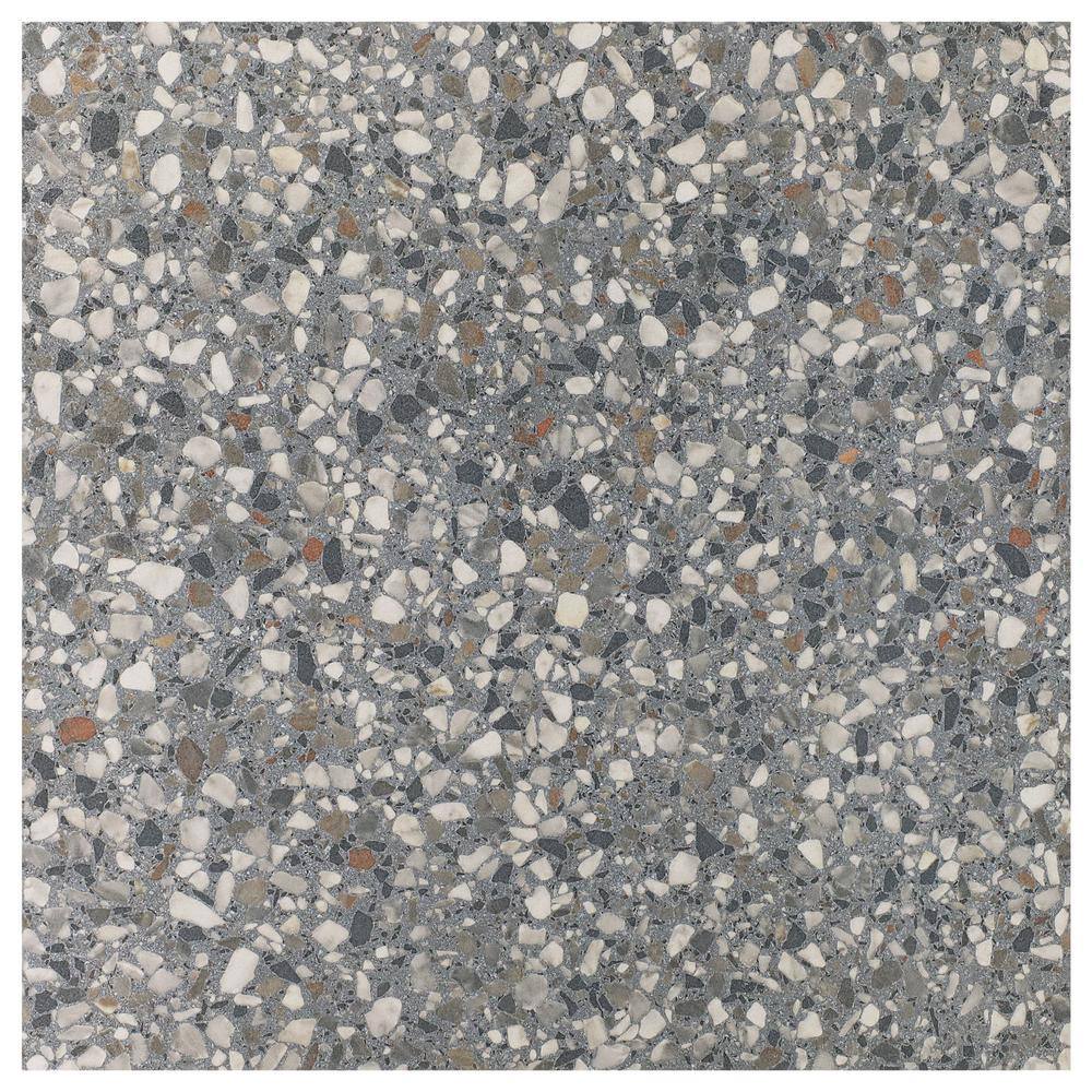 Bryant Charcoal Gray 24" Matte Porcelain Terrazzo Look Tile
