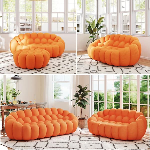 Magic Home (Set of 2) Bubble Curved Sofa, 98 in. Mesh Fabric