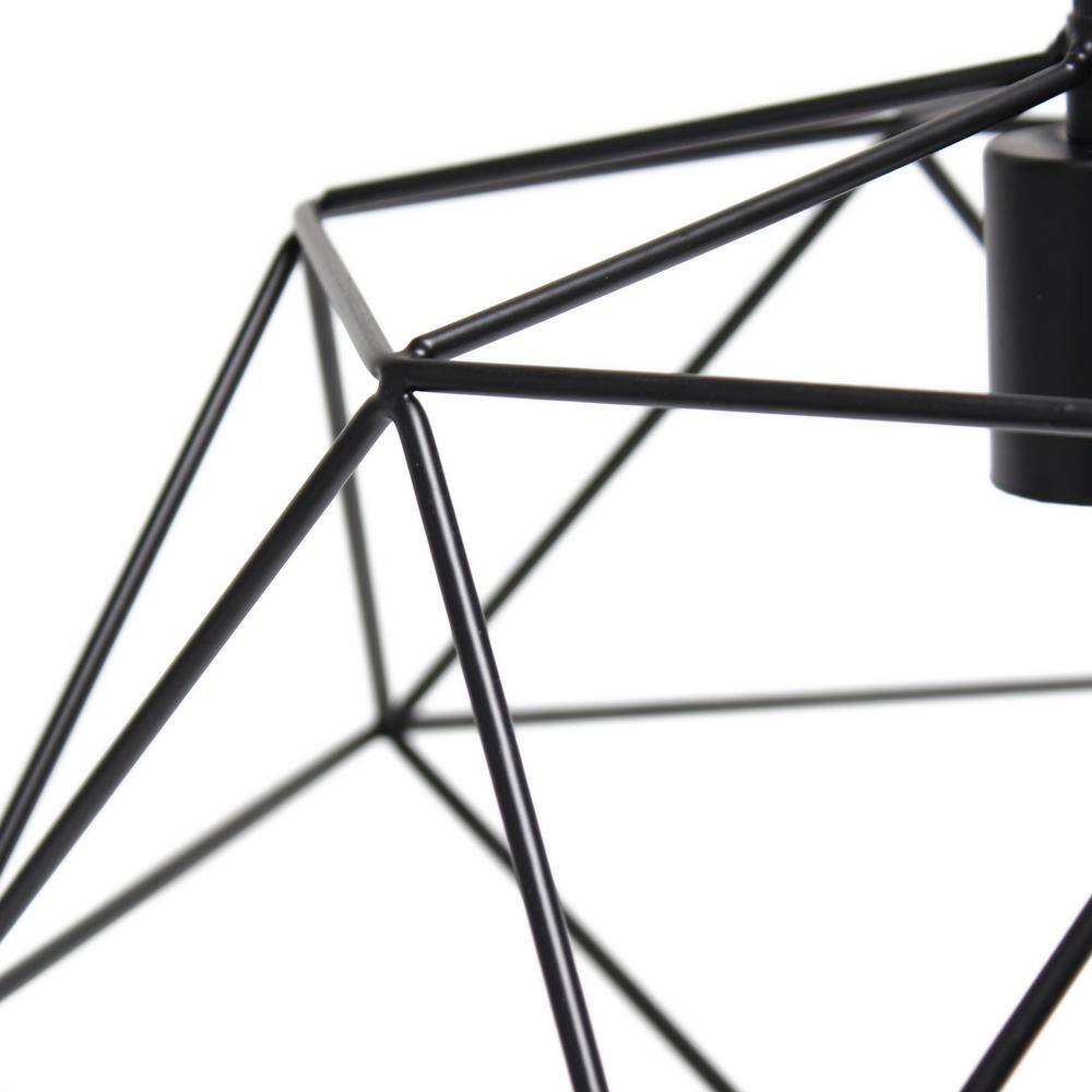 Black Geometric Metal Wire Ceiling Pendant Light