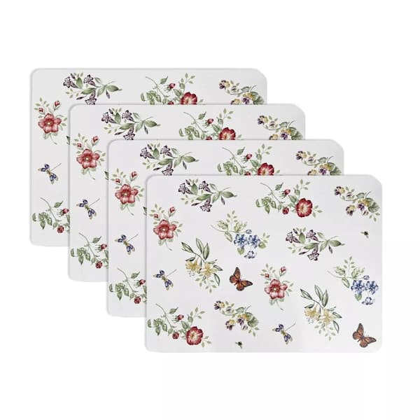 Lenox Butterfly Meadow Cork Placemats, Set of 4, Multicolor - 12"W x 16"L