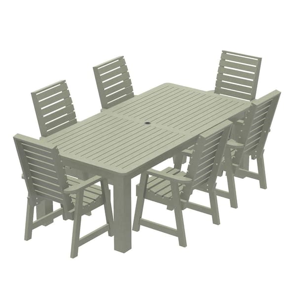 Highwood Glennville 7-Pieces 42 in. to 84 in. Dining Set