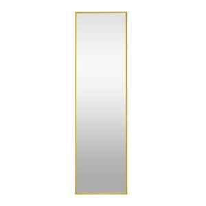 13.8 in. W x 48 in. H Modern Rectangular Aluminium Framed Wall Bathroom Vanity Mirror in Golden