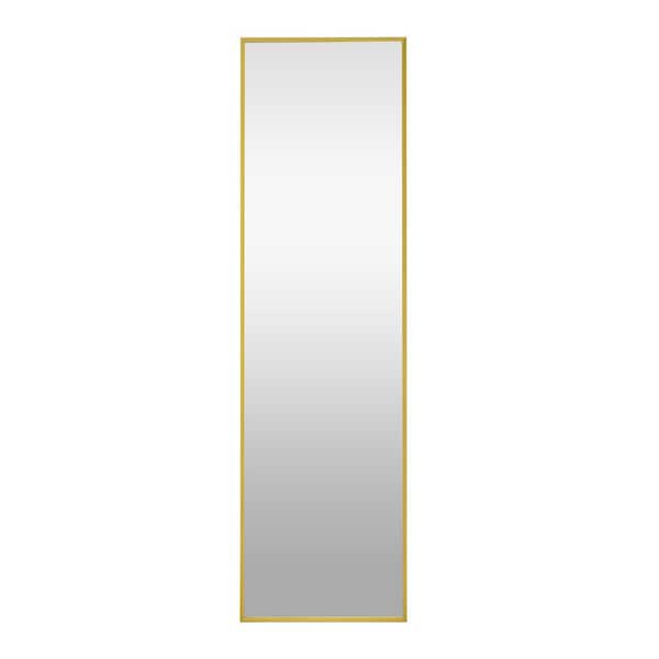 Unbranded 13.8 in. W x 48 in. H Modern Rectangular Aluminium Framed Wall Bathroom Vanity Mirror in Golden
