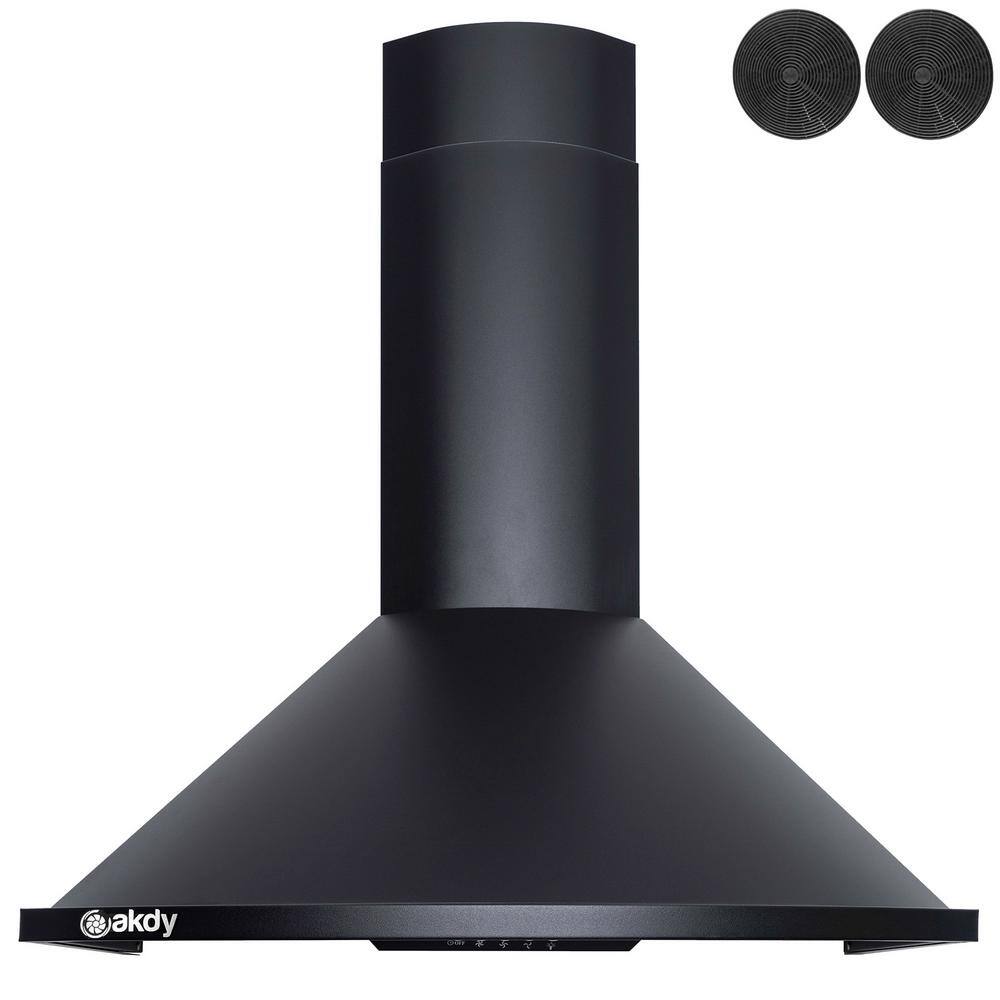 30-Inch Black Stainless Steel Convertible Wall Mount Range Hood