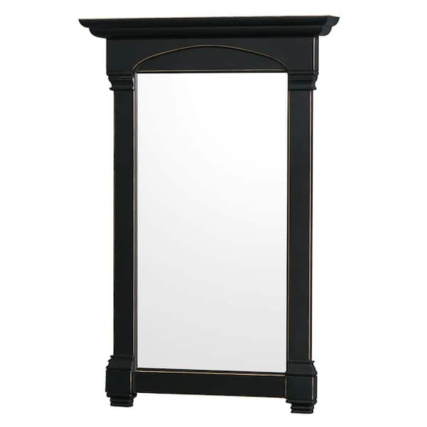 Wyndham Collection Andover 28 in. W x 41 in. H Framed Rectangular Bathroom Vanity Mirror in Black