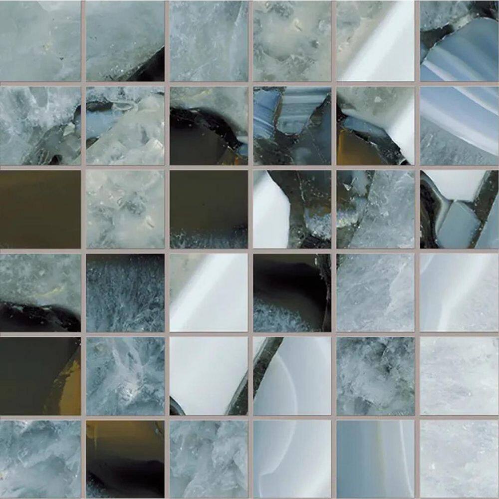 Splendor 4 in. x 4 in. Lappato Icy Blue Porcelain Geode Agate Mosaic Floor and Wall Tile Sample (0.14 sq ft) price history on PriceWatchPro