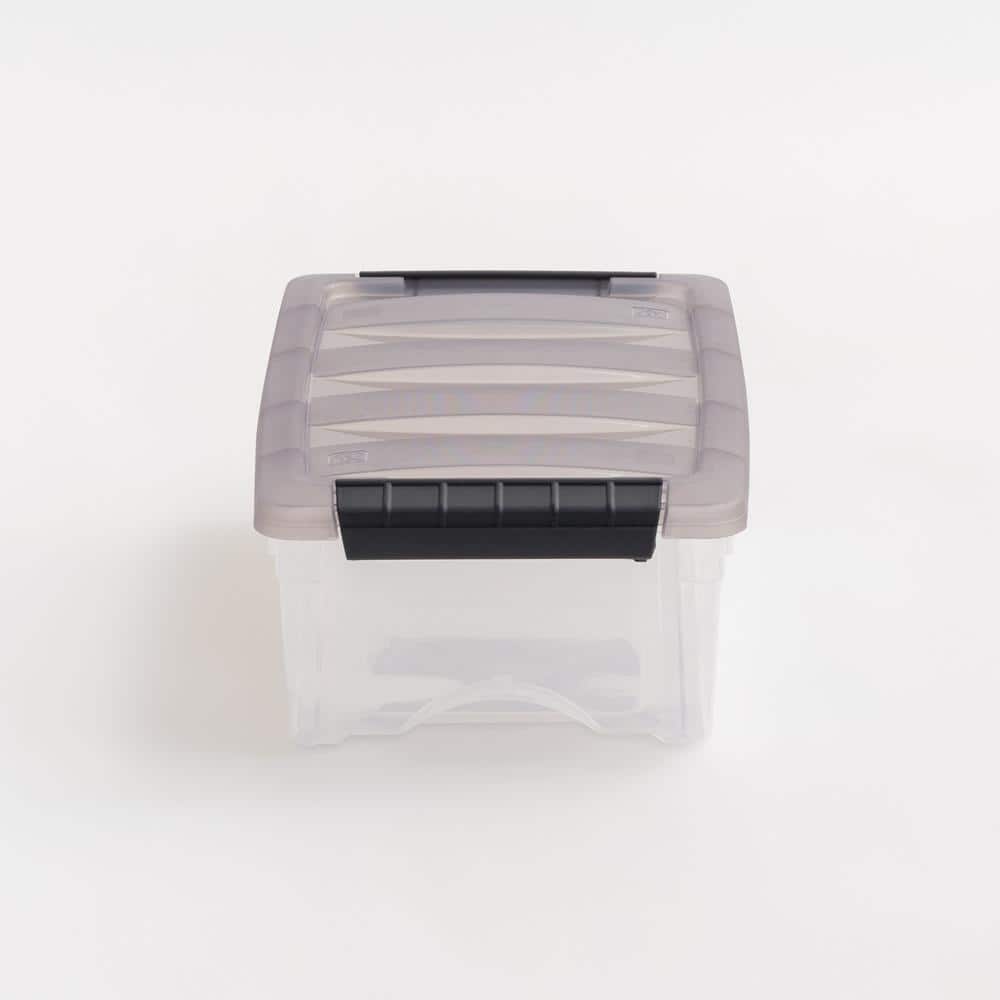 Clear Stackable Plastic Storage Box with Latching Lid, 5 Qt.