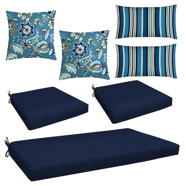 Honeycomb Navy 7-Piece Outdoor Mix and Match Wicker Lounge Chair ...
