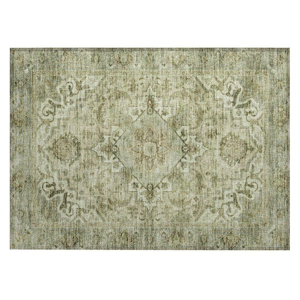 Chantille Machine Washable Indoor/Outdoor Abstract ACN2164 Sage 1 ft. 8 in. x 2 ft. 6 in. Accent Rug