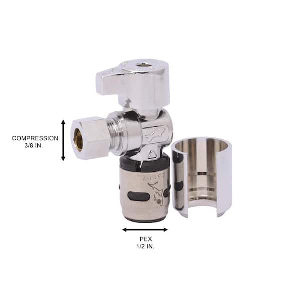 EvoPEX 1/2 in. Push-to-Connect x 3/8 in. Compression Quarter Turn Angle Stop Valve