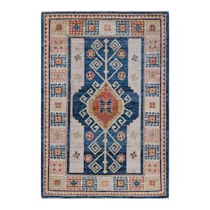 Oushak One-of-a-Kind Traditional Blue 4 ft. x 6 ft. Hand Knotted Tribal Area Rug