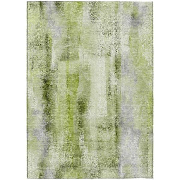 Sage 9 ft. x 12 ft. Woven Border Polyester Rectangle Indoor/Outdoor Area Rug
