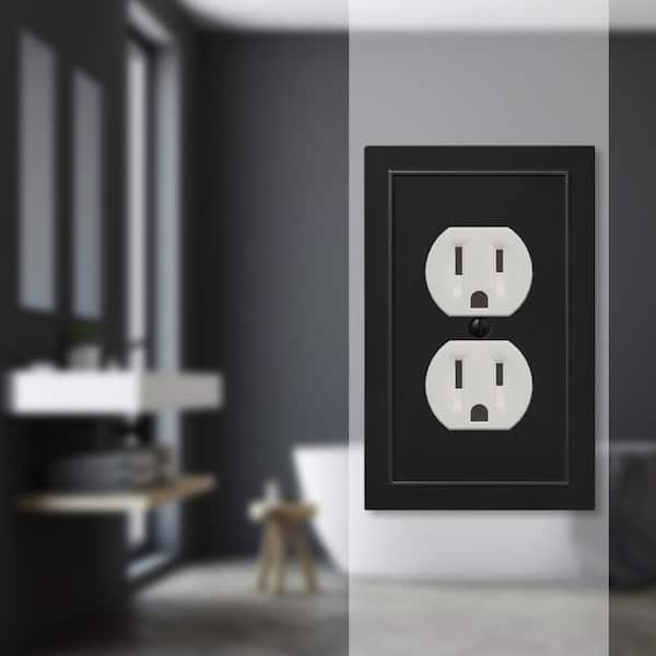 Bethany 1 Gang Duplex Metal Wall Plate - Black