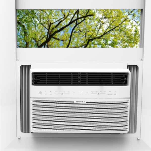 14,500 BTU 115-Volt Smart Wi-Fi Touch Control Window Air Conditioner with Remote for up to 700 sq. ft. in White