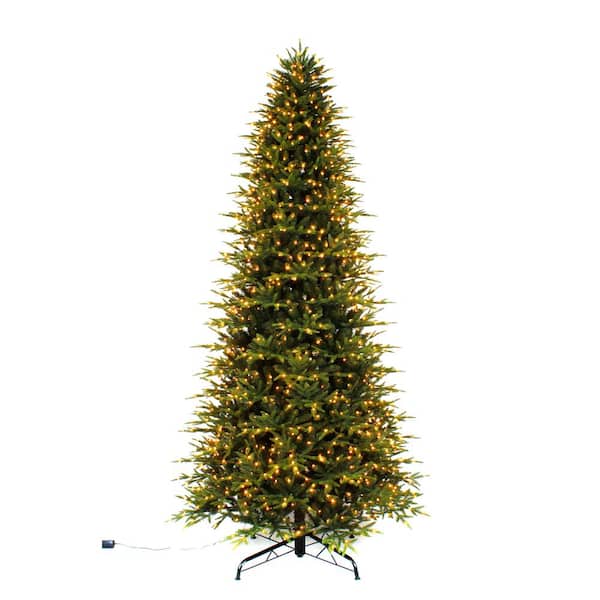 Home Accents Holiday 10 ft. Pre-Lit LED Taylor Fir Quick Set Artificial Christmas Tree with Warm White Micro Dot Lights