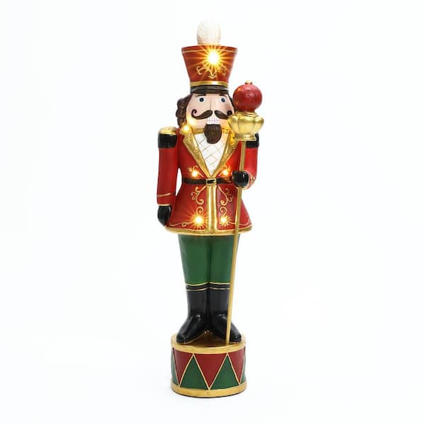 37.4 in. H Red Christmas Nutcracker King with Lights