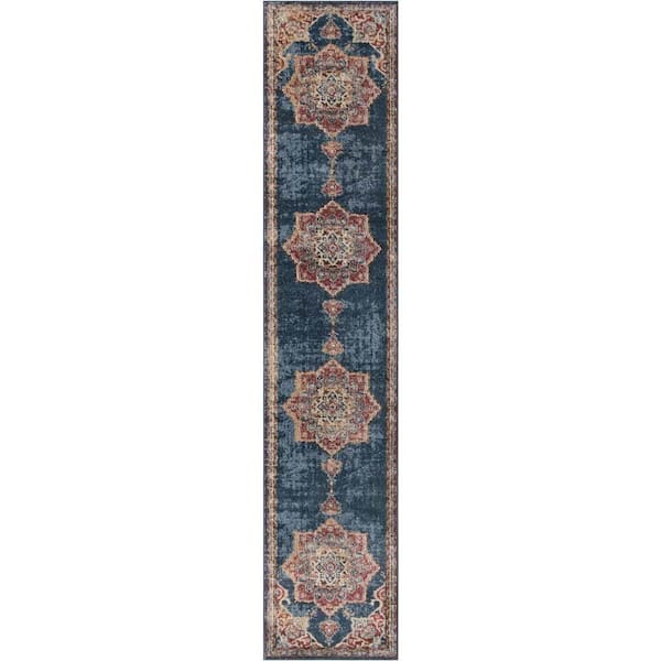 Unique Loom Utopia Helios Dark Blue 2' 7 x 13' 1 Area Rug